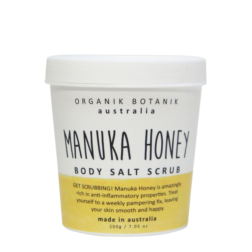 ORGANIK BOTANIK MANUKA HONEY BODY SALT SCRUB TUB 200G
