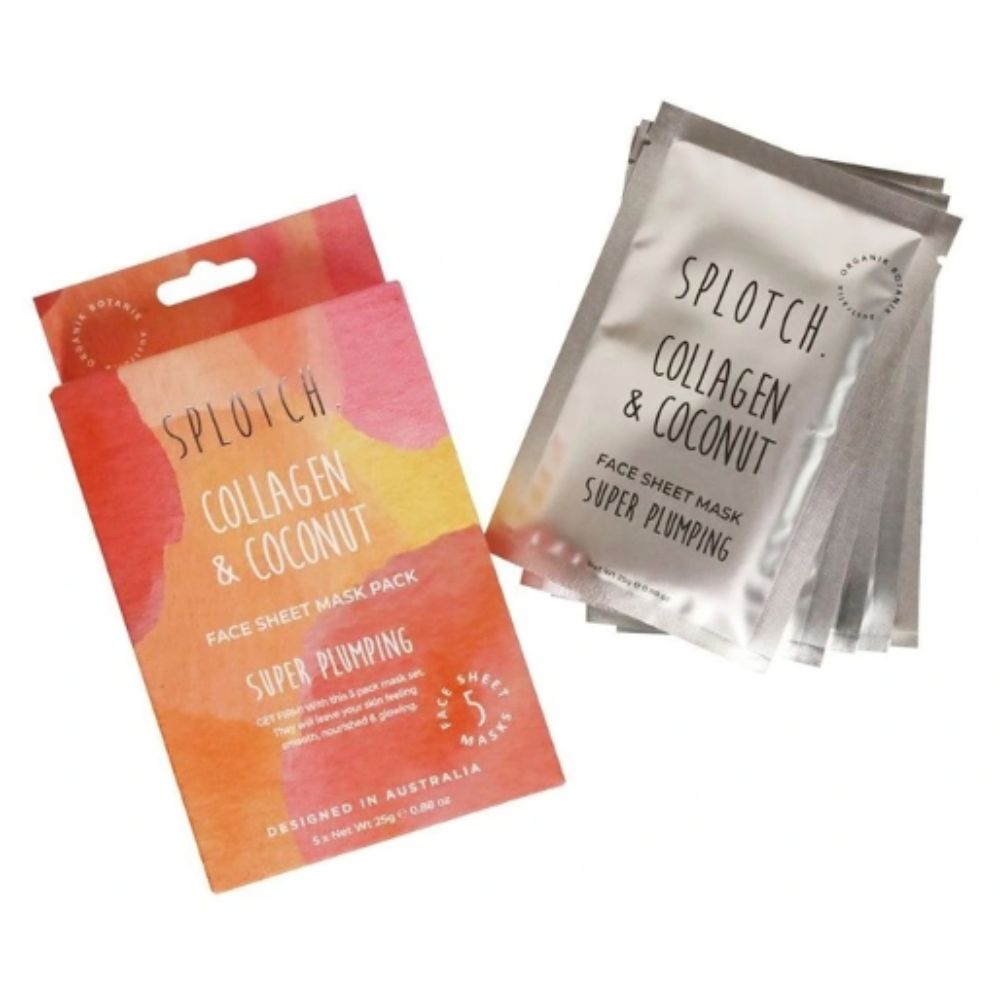 SPLOTCH BODY COCONUT & COLLAGEN FACE MASK 5 PCE PACK