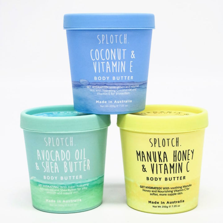 SPLOTCH BODY COCONUT OIL & VITAMIN E BODY BUTTER TUB