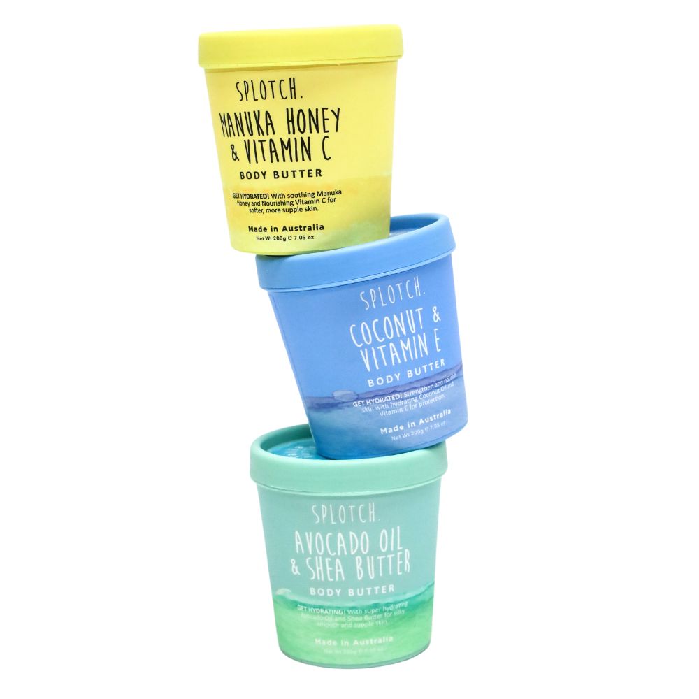 SPLOTCH BODY COCONUT OIL & VITAMIN E BODY BUTTER TUB