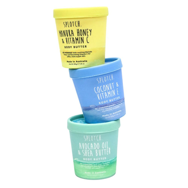 SPLOTCH BODY COCONUT OIL & VITAMIN E BODY BUTTER TUB