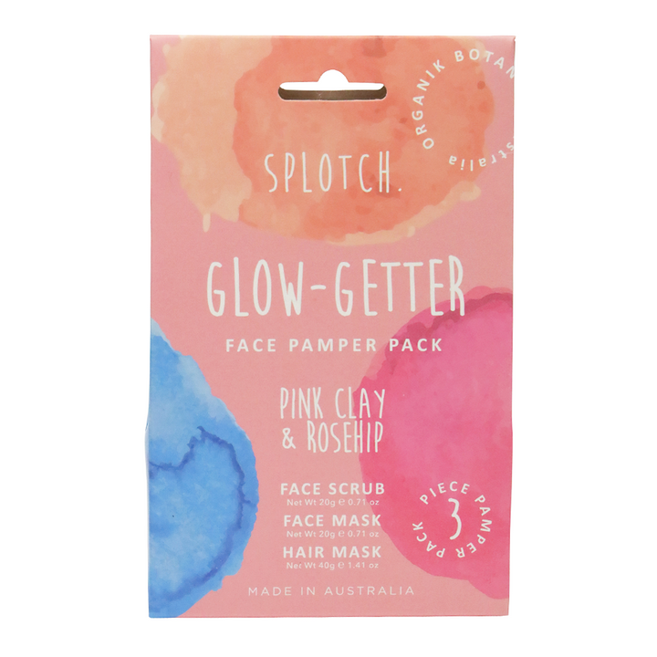 SPLOTCH BODY PINK CLAY & ROSEHIP GLOW-GETTER FACE PAMPER PACK