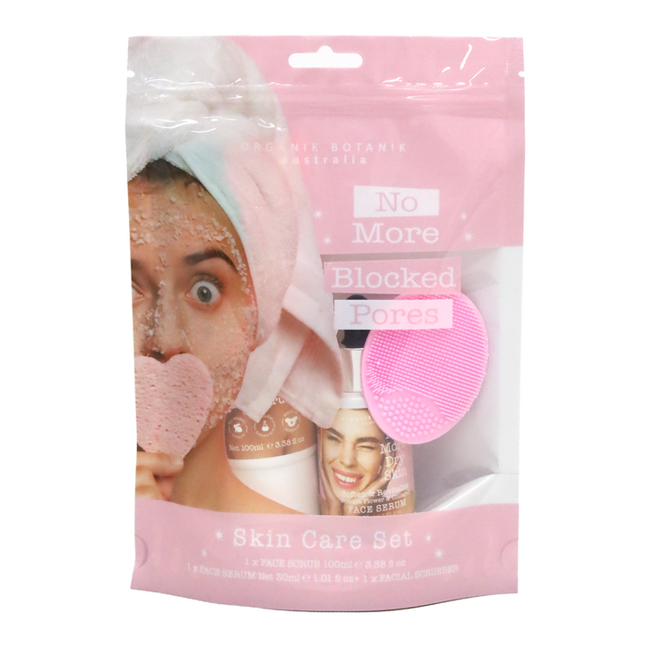 NO MORE BLOCKED PORES FACE MASK, SERUM & SCRUBBER SKIN CARE SET